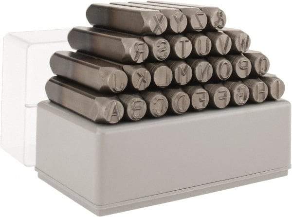 C.H. Hanson - 27 Piece, 3/8" Character Steel Stamp Set - Letters, Heavy Duty - All Tool & Supply