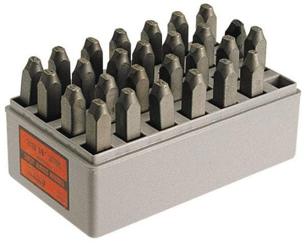 C.H. Hanson - 27 Piece, 1/8" Character Steel Stamp Set - Letters, Reverse - All Tool & Supply