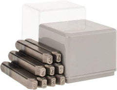 C.H. Hanson - 9 Piece, 1/8" Character Steel Stamp Set - Figures, Reverse - All Tool & Supply