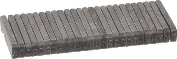 C.H. Hanson - 26 Piece, 1/16 Inch Character, Steel Type Set - 10 Character Capacity, A-Z Content - All Tool & Supply