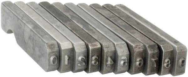 C.H. Hanson - 10 Piece, 1/16 Inch Character, Steel Type Set - 10 Character Capacity, 0-9 Content - All Tool & Supply