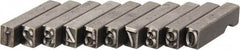 C.H. Hanson - 10 Piece, 3/16 Inch Character, Steel Type Set - 10 Character Capacity, 0-9 Content - All Tool & Supply