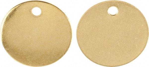 C.H. Hanson - 1-1/2 Inch Diameter, Round, Brass Blank Metal Tag - Blank Metal Check - All Tool & Supply