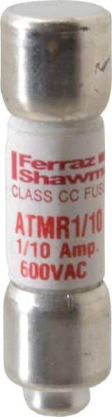 Ferraz Shawmut - 600 VAC/VDC, 0.1 Amp, Fast-Acting General Purpose Fuse - Clip Mount, 1-1/2" OAL, 100 at DC, 200 at AC kA Rating, 13/32" Diam - All Tool & Supply