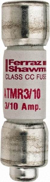 Ferraz Shawmut - 600 VAC/VDC, 0.3 Amp, Fast-Acting General Purpose Fuse - Clip Mount, 1-1/2" OAL, 100 at DC, 200 at AC kA Rating, 13/32" Diam - All Tool & Supply