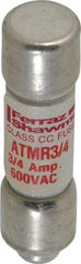 Ferraz Shawmut - 600 VAC/VDC, 0.75 Amp, Fast-Acting General Purpose Fuse - Clip Mount, 1-1/2" OAL, 100 at DC, 200 at AC kA Rating, 13/32" Diam - All Tool & Supply