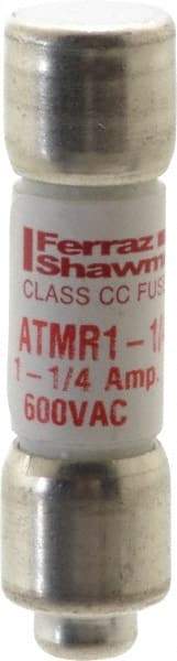 Ferraz Shawmut - 600 VAC/VDC, 1.25 Amp, Fast-Acting General Purpose Fuse - Clip Mount, 1-1/2" OAL, 100 at DC, 200 at AC kA Rating, 13/32" Diam - All Tool & Supply