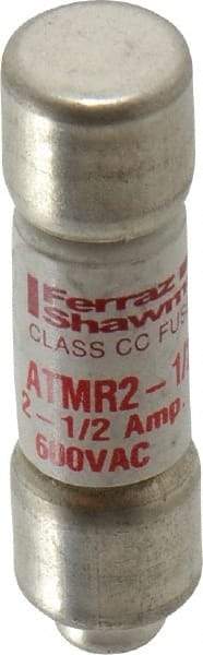 Ferraz Shawmut - 600 VAC/VDC, 2.5 Amp, Fast-Acting General Purpose Fuse - Clip Mount, 1-1/2" OAL, 100 at DC, 200 at AC kA Rating, 13/32" Diam - All Tool & Supply