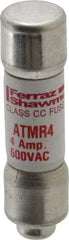 Ferraz Shawmut - 600 VAC/VDC, 4 Amp, Fast-Acting General Purpose Fuse - Clip Mount, 1-1/2" OAL, 100 at DC, 200 at AC kA Rating, 13/32" Diam - All Tool & Supply