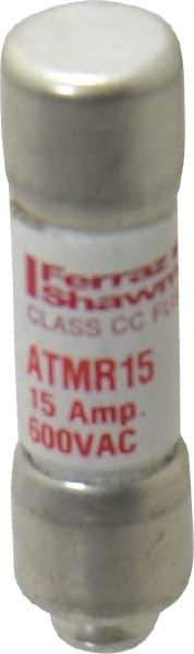 Ferraz Shawmut - 600 VAC/VDC, 15 Amp, Fast-Acting General Purpose Fuse - Clip Mount, 1-1/2" OAL, 100 at DC, 200 at AC kA Rating, 13/32" Diam - All Tool & Supply