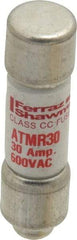 Ferraz Shawmut - 600 VAC/VDC, 30 Amp, Fast-Acting General Purpose Fuse - Clip Mount, 1-1/2" OAL, 100 at DC, 200 at AC kA Rating, 13/32" Diam - All Tool & Supply