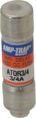 Ferraz Shawmut - 300 VDC, 600 VAC, 0.75 Amp, Time Delay General Purpose Fuse - Clip Mount, 1-1/2" OAL, 100 at DC, 200 at AC kA Rating, 13/32" Diam - All Tool & Supply