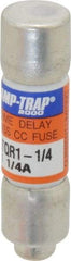 Ferraz Shawmut - 300 VDC, 600 VAC, 1.25 Amp, Time Delay General Purpose Fuse - Clip Mount, 1-1/2" OAL, 100 at DC, 200 at AC kA Rating, 13/32" Diam - All Tool & Supply