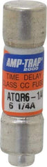 Ferraz Shawmut - 300 VDC, 600 VAC, 6.25 Amp, Time Delay General Purpose Fuse - Clip Mount, 1-1/2" OAL, 100 at DC, 200 at AC kA Rating, 13/32" Diam - All Tool & Supply