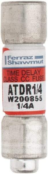 Ferraz Shawmut - 300 VDC, 600 VAC, 0.25 Amp, Time Delay General Purpose Fuse - Clip Mount, 1-1/2" OAL, 100 at DC, 200 at AC kA Rating, 13/32" Diam - All Tool & Supply