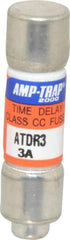 Ferraz Shawmut - 300 VDC, 600 VAC, 3 Amp, Time Delay General Purpose Fuse - Clip Mount, 1-1/2" OAL, 100 at DC, 200 at AC kA Rating, 13/32" Diam - All Tool & Supply