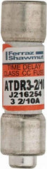 Ferraz Shawmut - 300 VDC, 600 VAC, 3.2 Amp, Time Delay General Purpose Fuse - Clip Mount, 1-1/2" OAL, 100 at DC, 200 at AC kA Rating, 13/32" Diam - All Tool & Supply