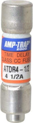 Ferraz Shawmut - 300 VDC, 600 VAC, 4.5 Amp, Time Delay General Purpose Fuse - Clip Mount, 1-1/2" OAL, 100 at DC, 200 at AC kA Rating, 13/32" Diam - All Tool & Supply