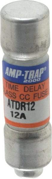 Ferraz Shawmut - 300 VDC, 600 VAC, 12 Amp, Time Delay General Purpose Fuse - Clip Mount, 1-1/2" OAL, 100 at DC, 200 at AC kA Rating, 13/32" Diam - All Tool & Supply