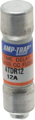 Ferraz Shawmut - 300 VDC, 600 VAC, 12 Amp, Time Delay General Purpose Fuse - Clip Mount, 1-1/2" OAL, 100 at DC, 200 at AC kA Rating, 13/32" Diam - All Tool & Supply