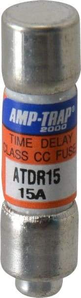 Ferraz Shawmut - 300 VDC, 600 VAC, 15 Amp, Time Delay General Purpose Fuse - Clip Mount, 1-1/2" OAL, 100 at DC, 200 at AC kA Rating, 13/32" Diam - All Tool & Supply