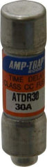 Ferraz Shawmut - 300 VDC, 600 VAC, 30 Amp, Time Delay General Purpose Fuse - Clip Mount, 1-1/2" OAL, 100 at DC, 200 at AC kA Rating, 13/32" Diam - All Tool & Supply