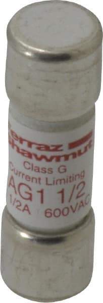 Ferraz Shawmut - 600 VAC, 1.5 Amp, Time Delay General Purpose Fuse - Clip Mount, 1-5/16" OAL, 100 at AC kA Rating, 13/32" Diam - All Tool & Supply