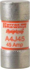 Ferraz Shawmut - 300 VDC, 600 VAC, 45 Amp, Fast-Acting General Purpose Fuse - Clip Mount, 2-3/8" OAL, 100 at DC, 200 at AC kA Rating, 1-1/16" Diam - All Tool & Supply