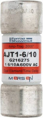 Ferraz Shawmut - 500 VDC, 600 VAC, 1.6 Amp, Time Delay General Purpose Fuse - Clip Mount, 2-1/4" OAL, 100 at DC, 200 at AC, 300 (Self-Certified) kA Rating, 13/16" Diam - All Tool & Supply