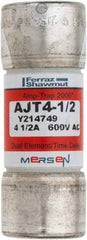 Ferraz Shawmut - 500 VDC, 600 VAC, 4.5 Amp, Time Delay General Purpose Fuse - Clip Mount, 2-1/4" OAL, 100 at DC, 200 at AC, 300 (Self-Certified) kA Rating, 13/16" Diam - All Tool & Supply