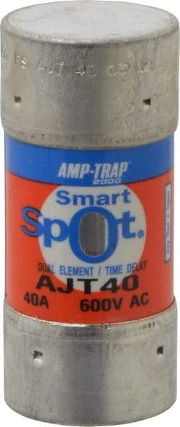 Ferraz Shawmut - 500 VDC, 600 VAC, 40 Amp, Time Delay General Purpose Fuse - Clip Mount, 2-3/8" OAL, 100 at DC, 200 at AC, 300 (Self-Certified) kA Rating, 1-1/16" Diam - All Tool & Supply