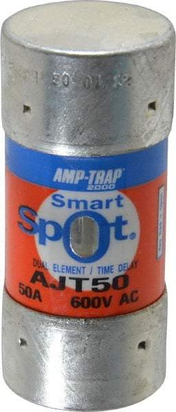 Ferraz Shawmut - 500 VDC, 600 VAC, 50 Amp, Time Delay General Purpose Fuse - Clip Mount, 2-3/8" OAL, 100 at DC, 200 at AC, 300 (Self-Certified) kA Rating, 1-1/16" Diam - All Tool & Supply