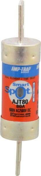 Ferraz Shawmut - 500 VDC, 600 VAC, 80 Amp, Time Delay General Purpose Fuse - Clip Mount, 4-5/8" OAL, 100 at DC, 200 at AC, 300 (Self-Certified) kA Rating, 1-1/16" Diam - All Tool & Supply