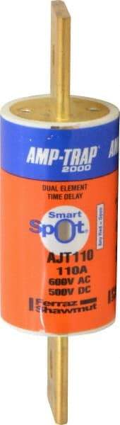 Ferraz Shawmut - 500 VDC, 600 VAC, 110 Amp, Time Delay General Purpose Fuse - Clip Mount, 5-3/4" OAL, 100 at DC, 200 at AC, 300 (Self-Certified) kA Rating, 1-5/8" Diam - All Tool & Supply