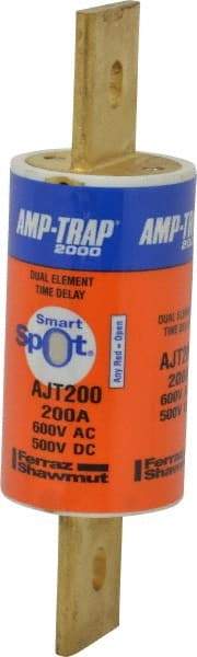 Ferraz Shawmut - 500 VDC, 600 VAC, 200 Amp, Time Delay General Purpose Fuse - Clip Mount, 5-3/4" OAL, 100 at DC, 200 at AC, 300 (Self-Certified) kA Rating, 1-5/8" Diam - All Tool & Supply