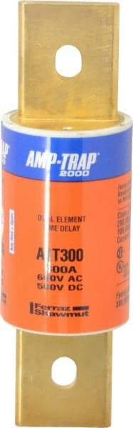 Ferraz Shawmut - 500 VDC, 600 VAC, 300 Amp, Time Delay General Purpose Fuse - Clip Mount, 7-1/8" OAL, 100 at DC, 200 at AC, 300 (Self-Certified) kA Rating, 2-1/8" Diam - All Tool & Supply