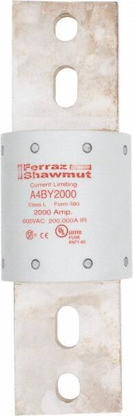 Ferraz Shawmut - 300 VDC, 600 VAC, 2000 Amp, Time Delay General Purpose Fuse - Bolt-on Mount, 10-3/4" OAL, 100 at DC, 200 at AC kA Rating, 3-1/2" Diam - All Tool & Supply