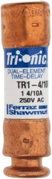 Ferraz Shawmut - 250 VAC/VDC, 1.4 Amp, Time Delay General Purpose Fuse - Clip Mount, 50.8mm OAL, 20 at DC, 200 at AC kA Rating, 9/16" Diam - All Tool & Supply