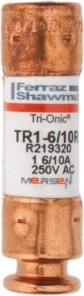 Ferraz Shawmut - 250 VAC/VDC, 1.6 Amp, Time Delay General Purpose Fuse - Clip Mount, 50.8mm OAL, 20 at DC, 200 at AC kA Rating, 9/16" Diam - All Tool & Supply
