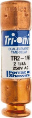 Ferraz Shawmut - 250 VAC/VDC, 2.25 Amp, Time Delay General Purpose Fuse - Clip Mount, 50.8mm OAL, 20 at DC, 200 at AC kA Rating, 9/16" Diam - All Tool & Supply