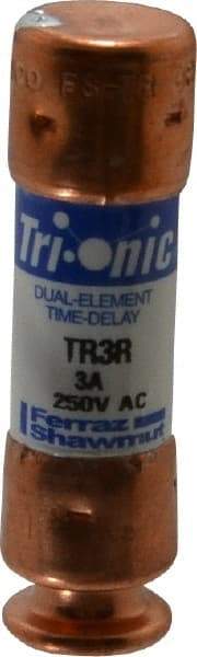 Ferraz Shawmut - 160 VDC, 250 VAC, 3 Amp, Time Delay General Purpose Fuse - Clip Mount, 50.8mm OAL, 20 at DC, 200 at AC kA Rating, 9/16" Diam - All Tool & Supply