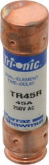 Ferraz Shawmut - 250 VAC/VDC, 45 Amp, Time Delay General Purpose Fuse - Clip Mount, 76.2mm OAL, 20 at DC, 200 at AC kA Rating, 13/16" Diam - All Tool & Supply