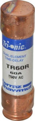 Ferraz Shawmut - 250 VAC/VDC, 60 Amp, Time Delay General Purpose Fuse - Clip Mount, 76.2mm OAL, 20 at DC, 200 at AC kA Rating, 13/16" Diam - All Tool & Supply