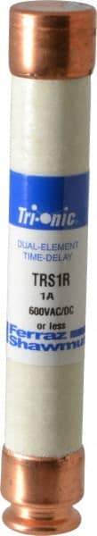 Ferraz Shawmut - 600 VAC/VDC, 1 Amp, Time Delay General Purpose Fuse - Clip Mount, 127mm OAL, 20 at DC, 200 at AC kA Rating, 13/16" Diam - All Tool & Supply