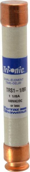 Ferraz Shawmut - 600 VAC/VDC, 1.13 Amp, Time Delay General Purpose Fuse - Clip Mount, 127mm OAL, 20 at DC, 200 at AC kA Rating, 13/16" Diam - All Tool & Supply