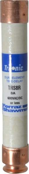 Ferraz Shawmut - 600 VAC/VDC, 8 Amp, Time Delay General Purpose Fuse - Clip Mount, 127mm OAL, 20 at DC, 200 at AC kA Rating, 13/16" Diam - All Tool & Supply