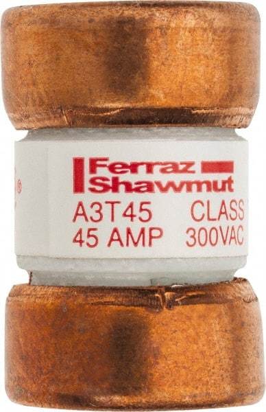 Ferraz Shawmut - 160 VDC, 300 VAC, 45 Amp, Fast-Acting General Purpose Fuse - Clip Mount, 7/8" OAL, 200 at AC, 50 at DC kA Rating, 9/16" Diam - All Tool & Supply