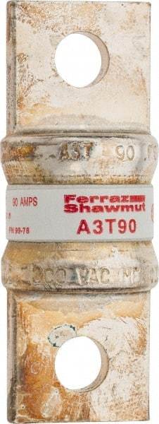 Ferraz Shawmut - 160 VDC, 300 VAC, 90 Amp, Fast-Acting General Purpose Fuse - Bolt-on Mount, 2-5/32" OAL, 200 at AC, 50 at DC kA Rating, 13/16" Diam - All Tool & Supply