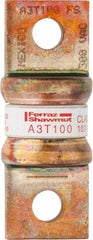 Ferraz Shawmut - 160 VDC, 300 VAC, 100 Amp, Fast-Acting General Purpose Fuse - Bolt-on Mount, 2-5/32" OAL, 200 at AC, 50 at DC kA Rating, 13/16" Diam - All Tool & Supply