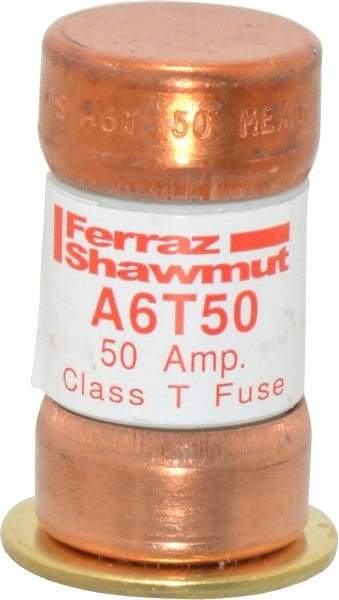 Ferraz Shawmut - 300 VDC, 600 VAC, 50 Amp, Fast-Acting General Purpose Fuse - Clip Mount, 1-9/16" OAL, 100 at DC, 200 at AC kA Rating, 13/16" Diam - All Tool & Supply